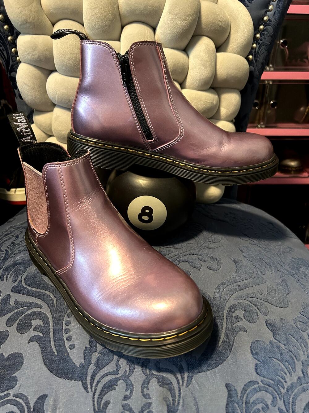 Dr Martens Metallic Barbie Pink Vegan Leather Chelsea size 7/EU 38